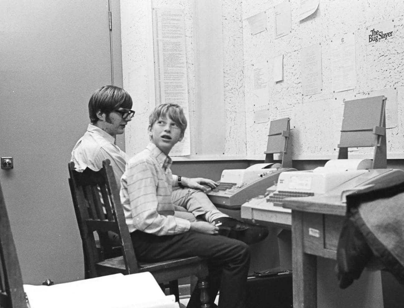 Bill Gates e Paul Allen a scrivere i loro primi programmi software